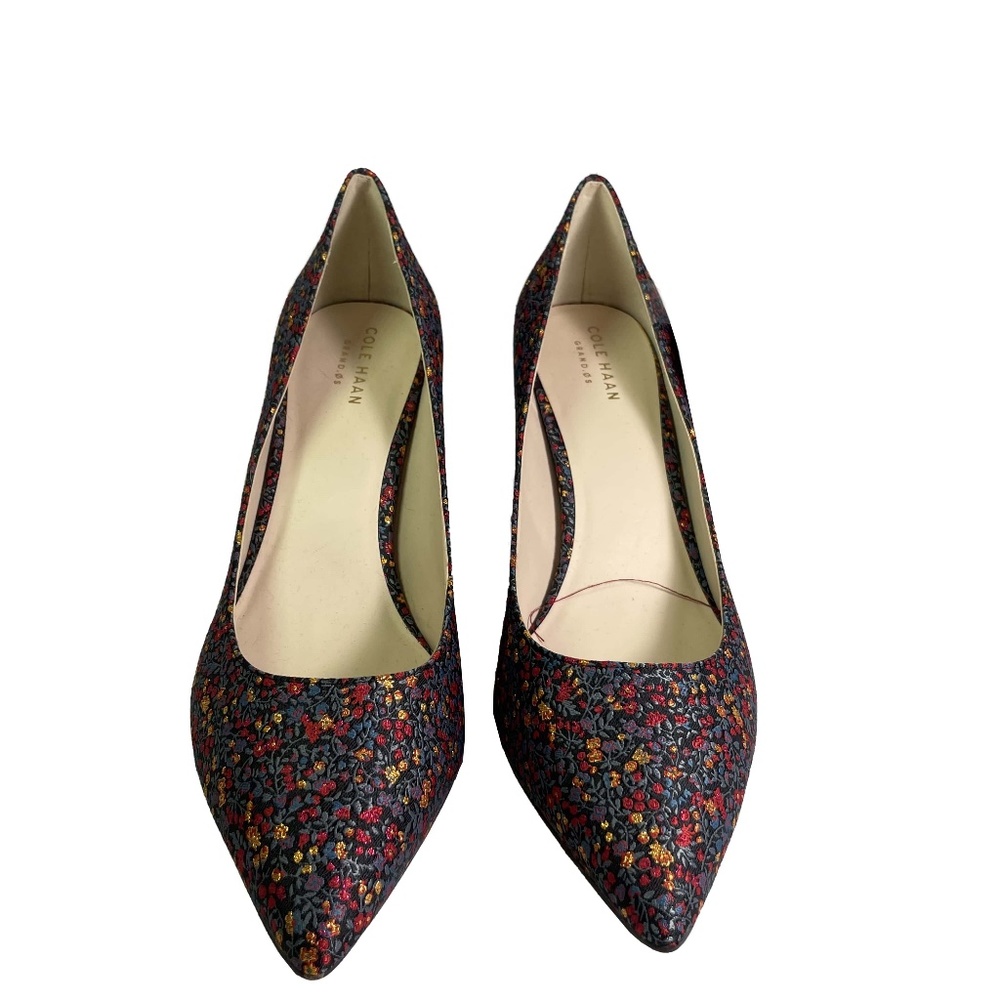 New Cole Haan GrandOS NWOB Floral Metallic Pointed Toe Pumps Size 9B